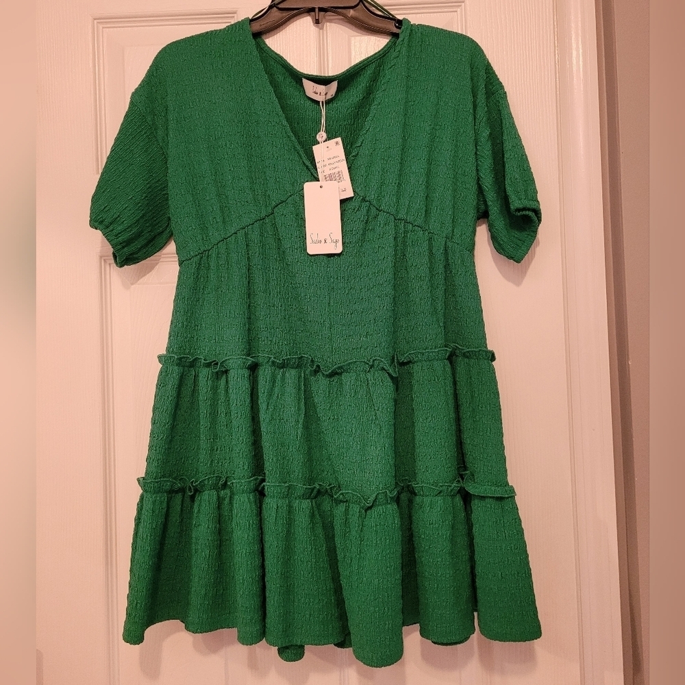 Sadie & Sage Kelly Green Textured Dress
